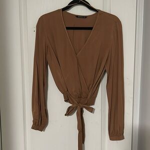 Tan blouse from Stradivarius